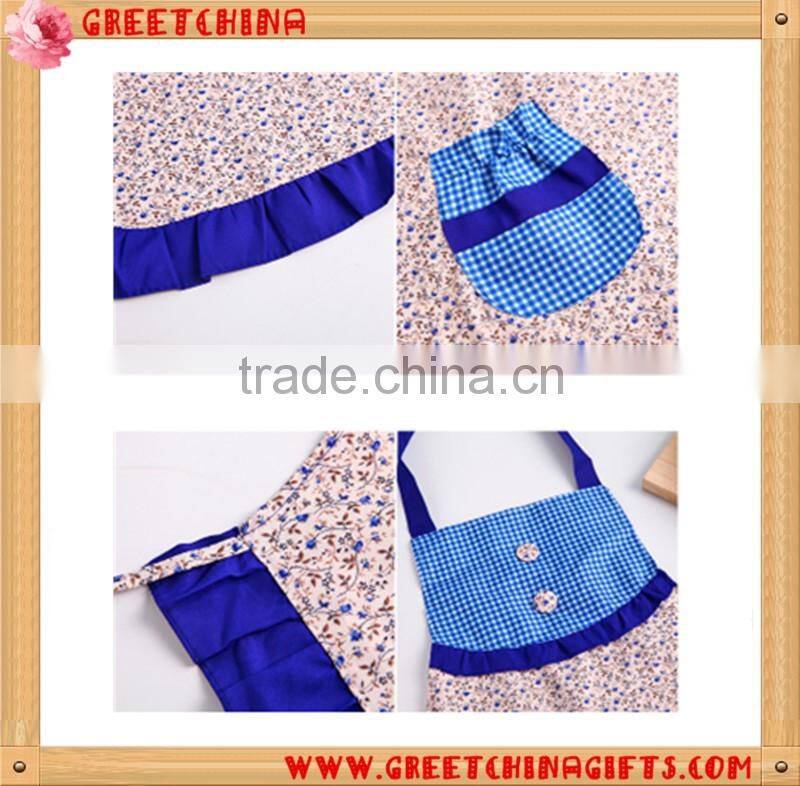 Floral printing ladies apron designs promotional kitchen apron