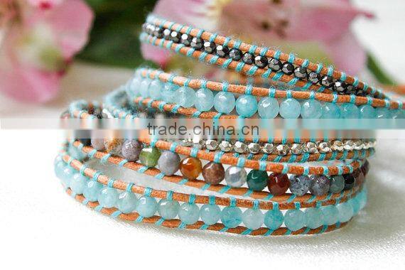 Sterling Delicate Pink Wrap Bracelet with real pearls