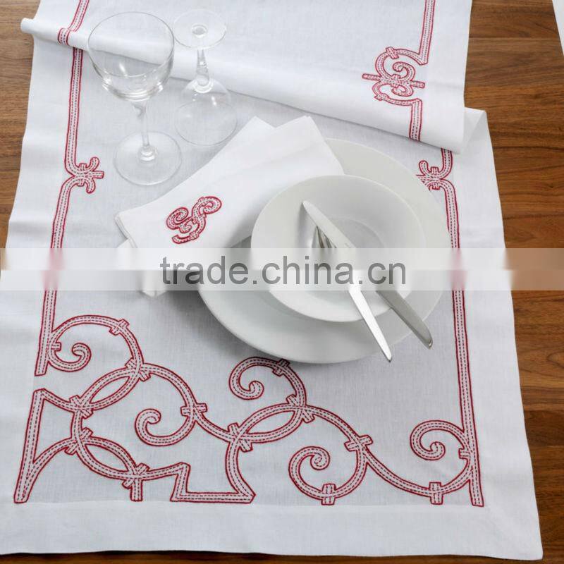 hand embroidery table runner