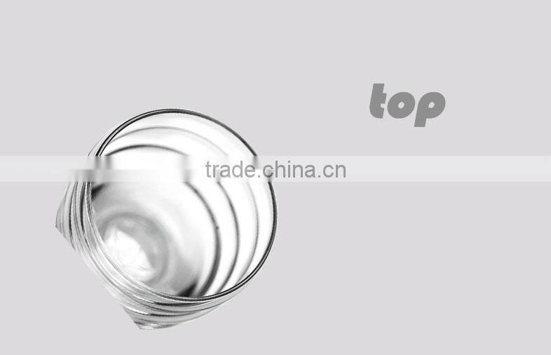 Personalized hot sell glass tumbler thread shaped clear drinking glass