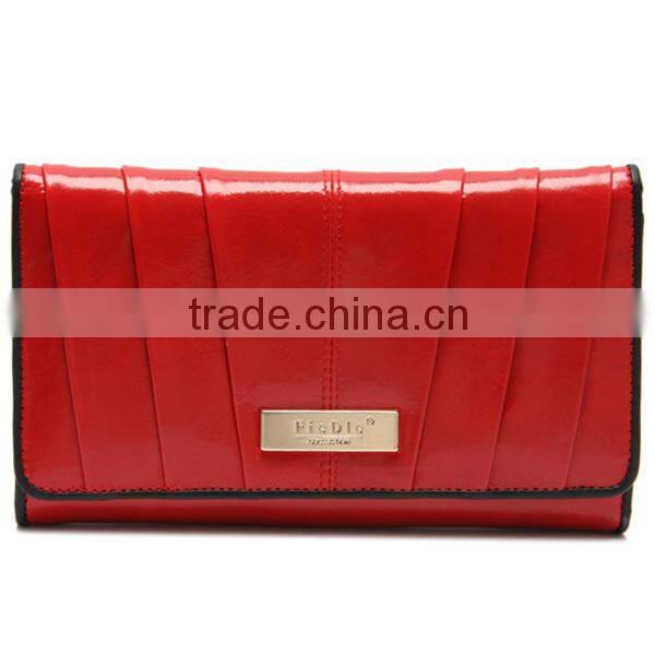 CWLJW5023A001 Europe hot sale elegance red genuine leather women wallet carteras mujer