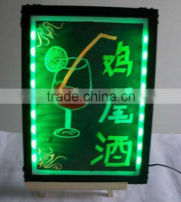 black aluminium alloy stand writing board 40x60cm tempering glass