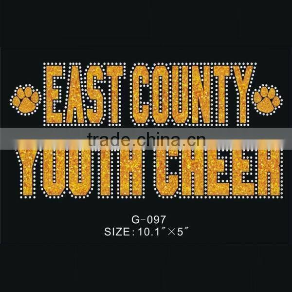 letters glitter iron on motif