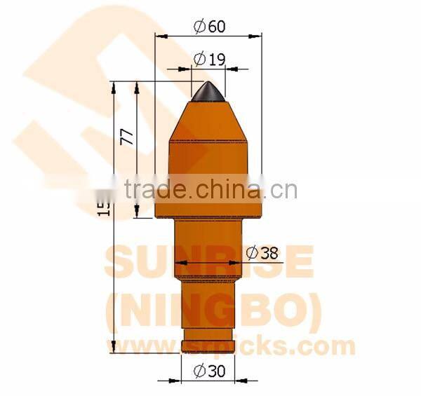 R60T Roadheader cutting teeth conical bit tunnel drill picks excavator crusher pick for hard rock