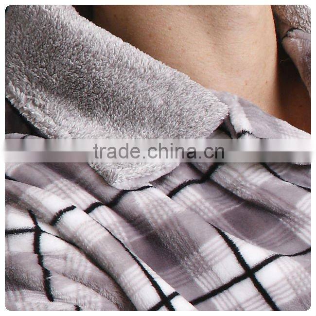 Men's super soft thermal coral fleece bathrobe