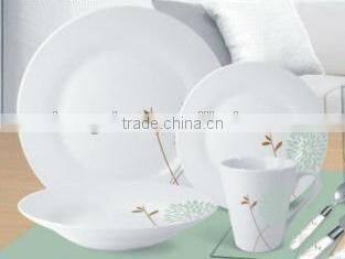 wholesale pure white nice design hotel porcelain used restaurant dinnerware