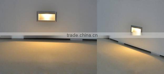silver 3w led step light recessed stairs