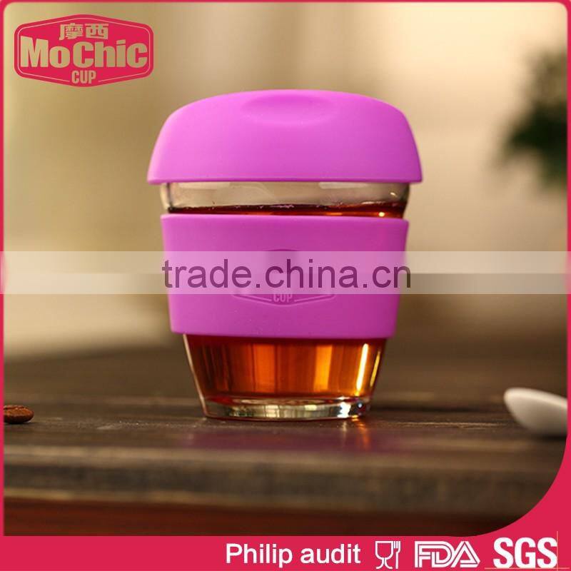 12OZ / 340ML Mochic double wall glass bottle/ outdoor glass bottle/ insulated glass tea bottle