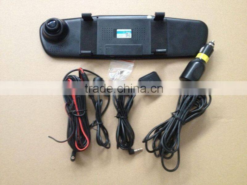 Show Longitude and latitude,dual camera mirror dvr with GPS Tracking Replay