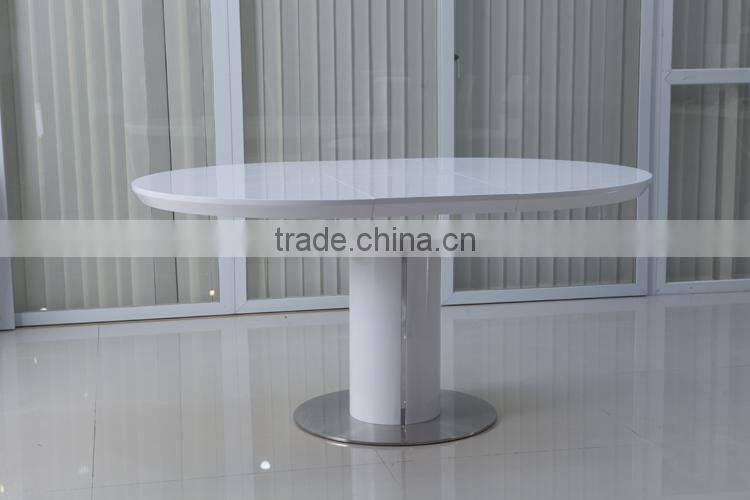 High gloss round rotating dining table designs