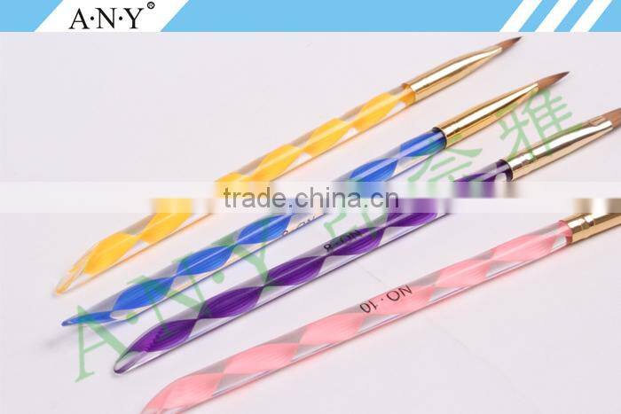 ANY Professional Nail Art Building Care 4PCS Wire Brush Set Pure Kolinsky Acylic Brush