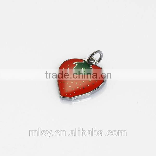 Cute strawberry branded custom metal bag zipper puller Brightness B1-80006