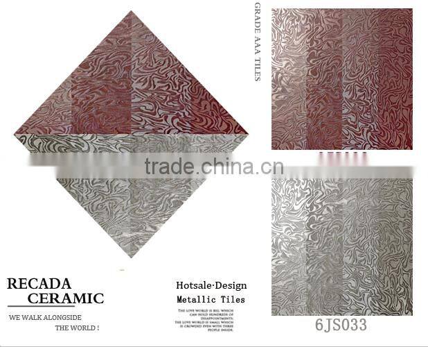 cheap 3d silver Glazed grade AAA inkjet metallic ceramic floor tile 60x60