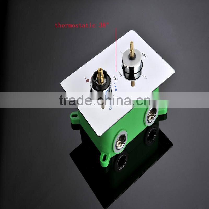 fashion bathroom accessories european polished stainless steel shower head temperature control LED color shower faucet set