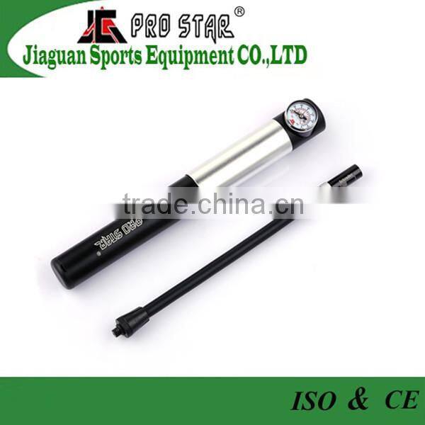 aluminum bicycle high pressure mini pump with gauge and hose