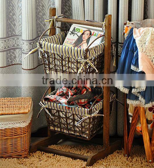 the two floors storage shelf with two Baskets