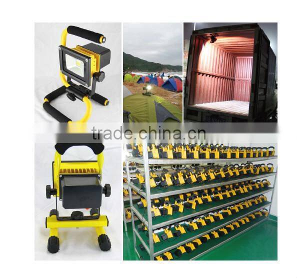 10W Rechargeable Floodlight Epistar Battery Power 24V 12V LED Flood Lights Outdoor IP65 LED Flood Bulbs Emergency