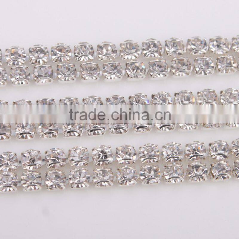 Factory supply rhinestone cup chain for wedding dress