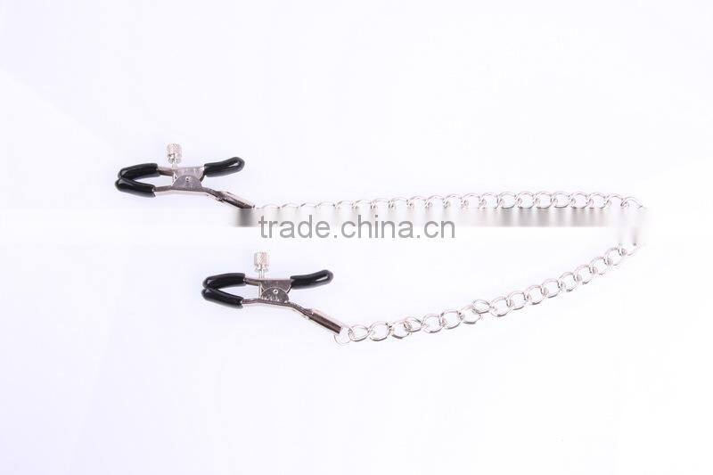 Heathful Lesbian sex toys Stainless Steel Metal Massage, gay labia clip and long nipple clamps