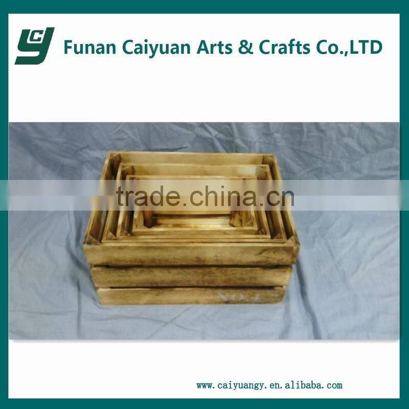 Factory derectly sale handmde wooden baskets with handles
