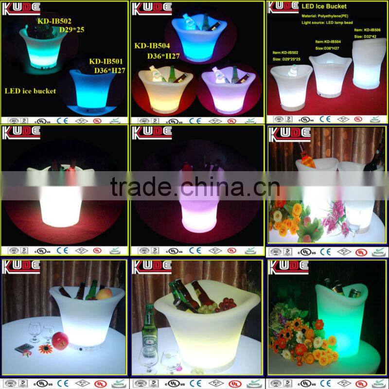 Multi-color led lighted plastic champagne wine ice cooler bucket