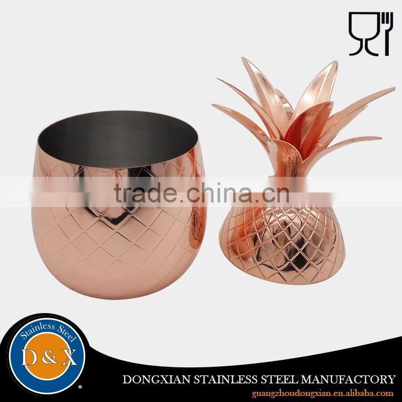 china custom design stainless steel copper pineapple cup