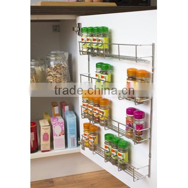 Chrome 4 Tiers Cupboard Wall Spice Organizer