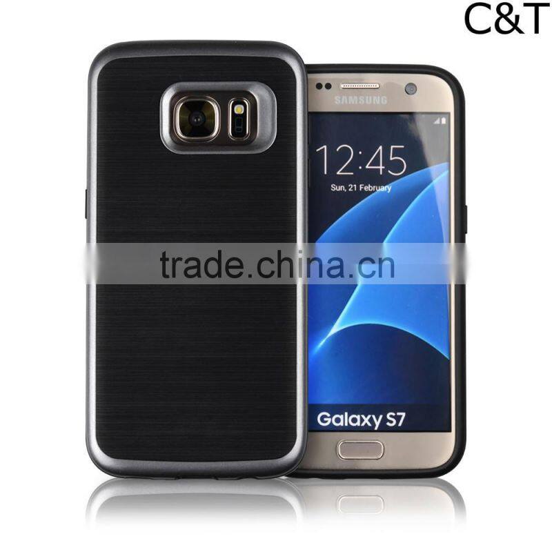 C&T Heavy Duty Brushed Metal Texture Hybrid Dual Layer Slim Protector Case Cover for LG G4