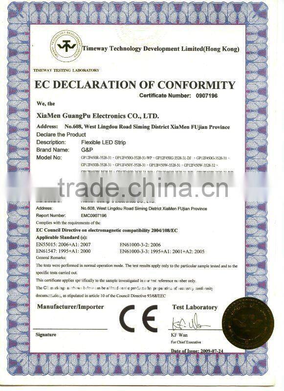 3M adhesive Indoor IP67 flexible led tape 5m/reel