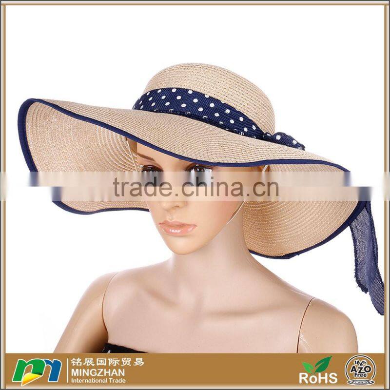 Women Beautiful Floppy Beach Sun Visor Shade Sombrero Straw Hat Wholesale