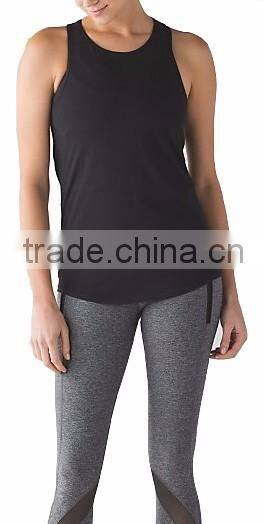 Ramax Custom Women Curved Hem Yoga Gym Tank Tops For Open Back Dress