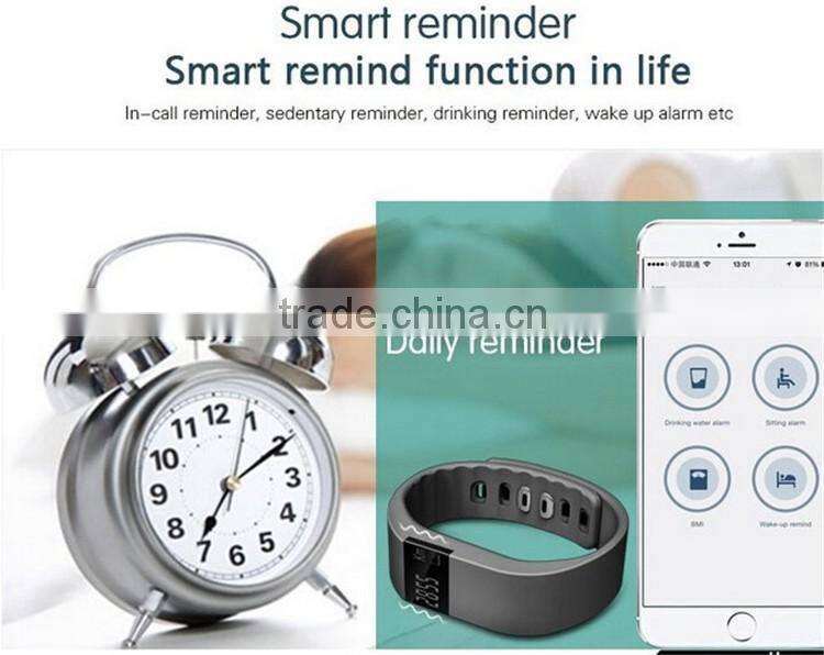 Call Reminder Bluetooth Fitness Tracker Smart Watch Bracelet Wristband for Phone