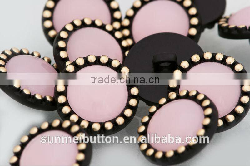 Fancy Opal Color Acrylic Rhinestone Covered Plastic Shank Button