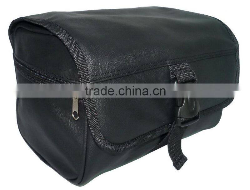 2016 latest America style PU leather polyester fashional travel wash bag toiletry bag for unisex