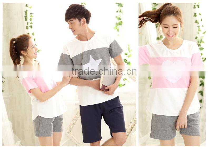 Pure cotton five-pointed star couple pajamas