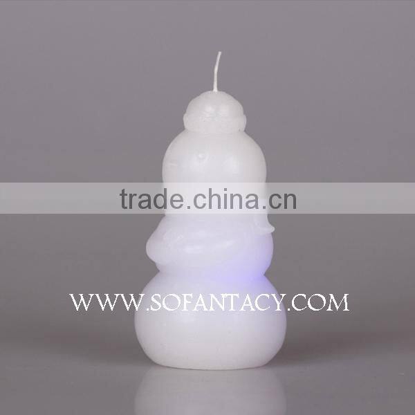 snowman shape paraffin wax led candle.colour changing led wax candle wedding decoration