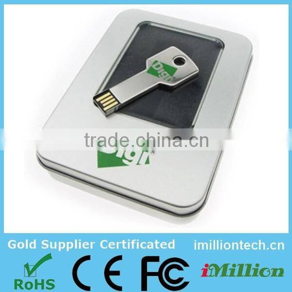 2015 Fashion New 32GB Key Chain 2.0 USB Flash drive 64GB 16GB pen drive 4GB 8GB Waterproof Metal Key model USB memory stick