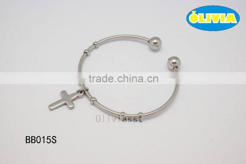 Olivia Jewelry Fashion Stainless Steel Cross Cuff Bracelet ,Women Gold Design Open Cuff Bracelet