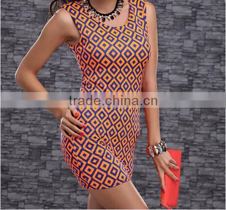 C7068 Sales $2.5 shortd women dress 6 colors women summer dress tiger leopard sexy dress casual printe