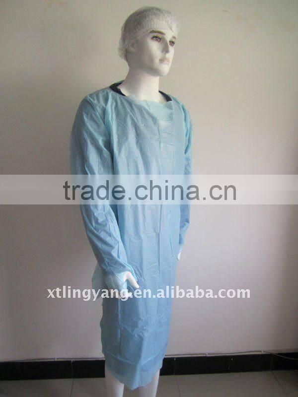 Disposbale CPE Gown Plastic Surgical Gown