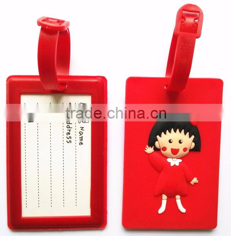 Shape Travel Animation Soft PVC Bag Tag Cute Cartoon Luggage Tags Rubber