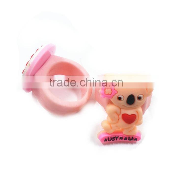 School Supplies Wholesale Silicone Rubber Finger Ring, Kids Bear Ring
