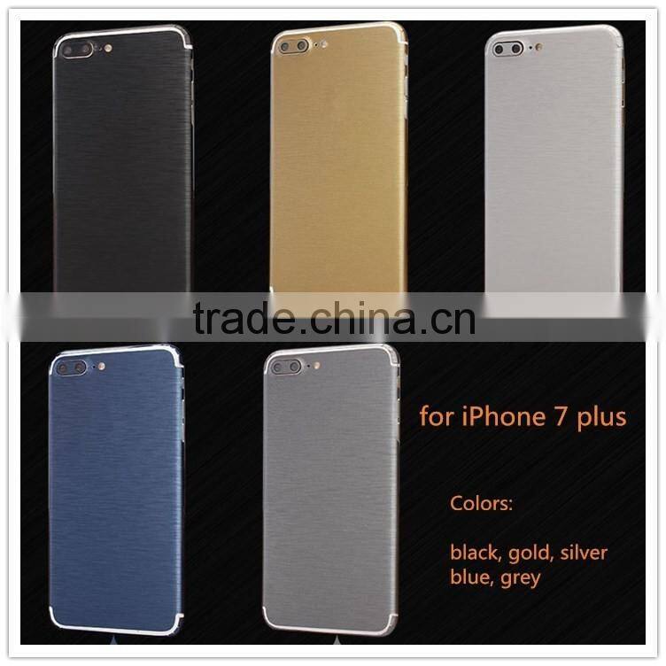 Hot selling for iphone 7 skin sticker brushed metal pvc wrap decal, full body design