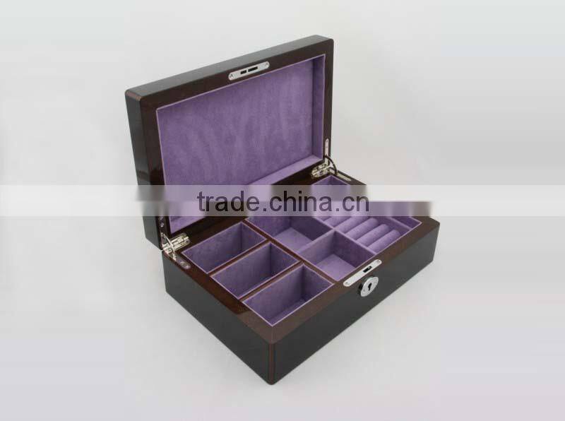 Hot sale black wooden box for jewels