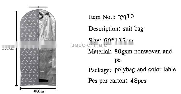 Manufacturing Nowoven Nylon Polyester Garment Suit Dress Travel Bag with Zipper