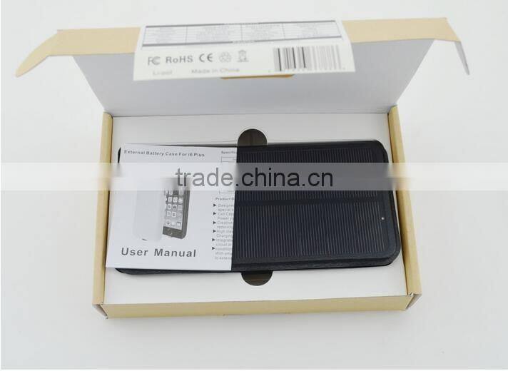 For iPhone 6s plus Solar Battery Case,4200mAh Portable Solar Power Bank Backup External Battery Charger Case For iPhone 6 Plus