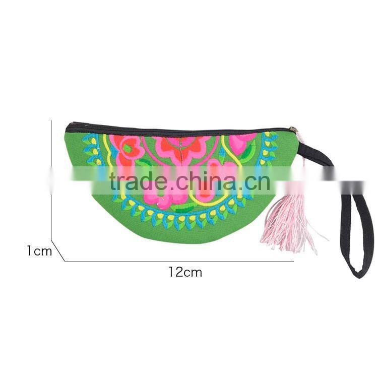 Chinese traditional wallet&purse Cheap embroidery wallet semi shape