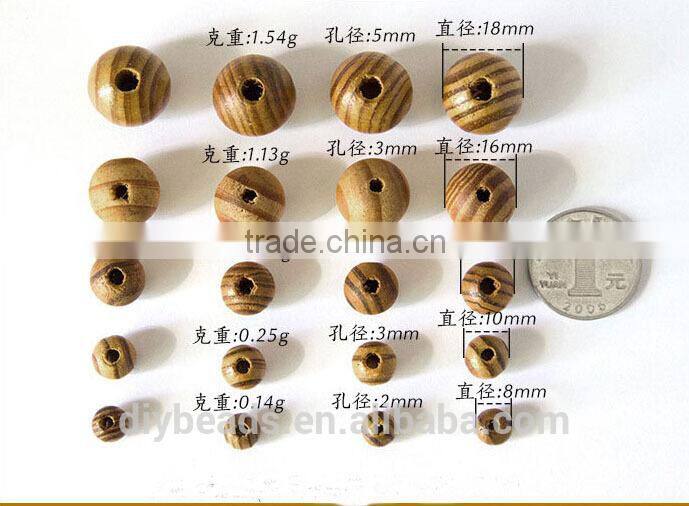 8mm wood round fringle pattern beads