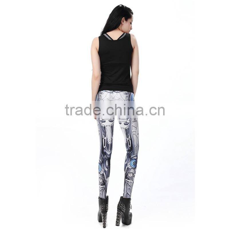 New Arrival Design MECHA CosPlay ROBOT Comic Cartoon Printed Leggins Women Leggings