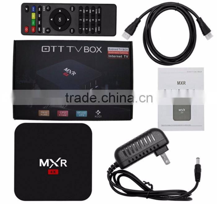 Rockchip RK3229 MXR, quad-core, 4K TV Box, 1GB RAM,8GB eMMC flash,Google Android 4.4